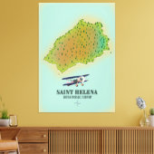Sint Helena British Overseas Territory Map Canvas Afdruk (Insitu (Woonkamer))