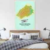 Sint Helena British Overseas Territory Map Canvas Afdruk (Insitu (Slaapkamer))