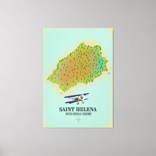 Sint Helena British Overseas Territory Map Canvas Afdruk (Voorkant)