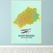 Sint Helena British Overseas Territory Map Canvas Afdruk (Insitu (Houten vloer))