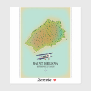 Sint Helena British Overseas Territory Map Sticker