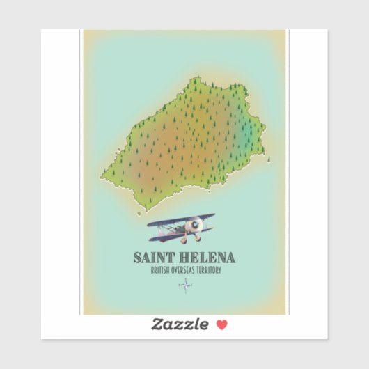 Sint Helena British Overseas Territory Map Sticker (Vel)