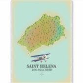 Sint Helena British Overseas Territory Map Sticker (Voorkant)