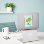 Sint Helena British Overseas Territory Map Sticker (Laptop op bureau)