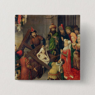 Sint-Helena en het wonder van het ware kruis Vierkante Button 5,1 Cm