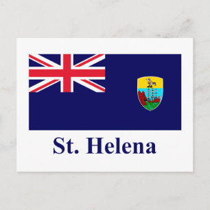 Sint-Helena vlag met naam Briefkaart