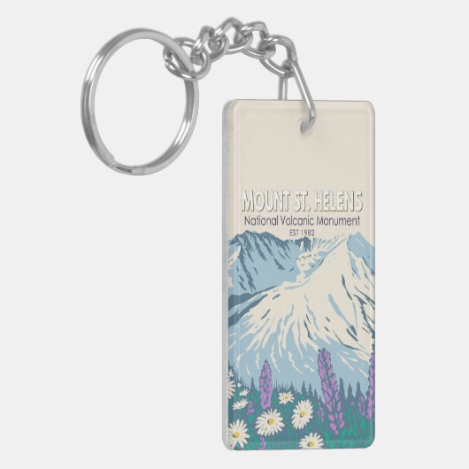 Sint-Helens Nationale Volkanische Monument Sleutelhanger (Voorkant Links)