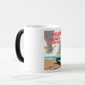 Sint-helens strandeiland van de giersposter magische mok (Voorkant links)