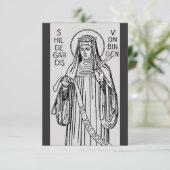 Sint Hildegard van Bingen benedictijnse abdis Bedankkaart (Staand voorkant)
