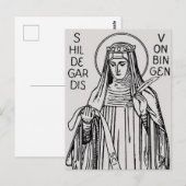 Sint Hildegard van Bingen benedictijnse abdis Briefkaart (Voorkant / Achterkant)