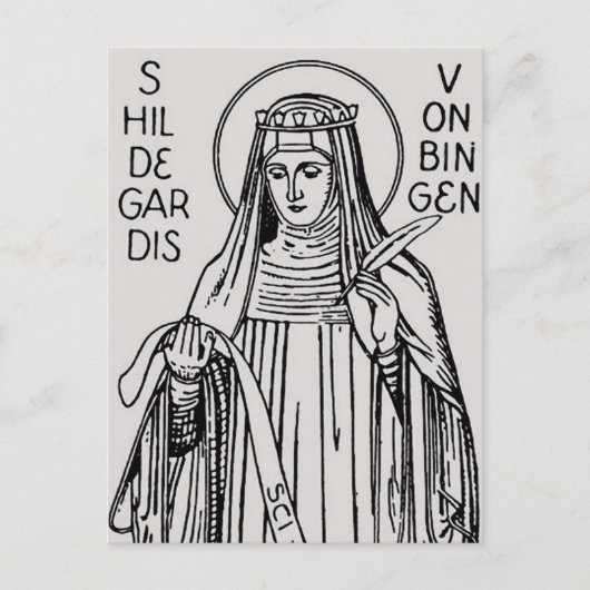 Sint Hildegard van Bingen benedictijnse abdis Briefkaart (Voorkant)