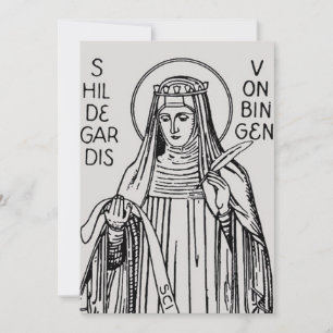 Sint Hildegard van Bingen benedictijnse abdis Feestdagenkaart