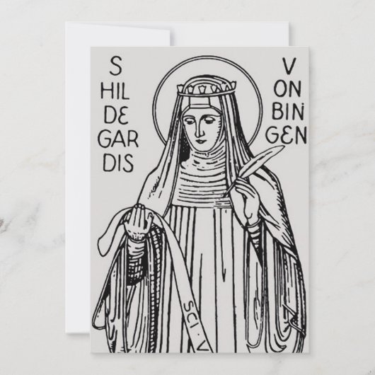 Sint Hildegard van Bingen benedictijnse abdis Kaart (Voorkant)