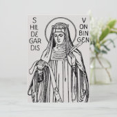 Sint Hildegard van Bingen benedictijnse abdis Kaart (Staand voorkant)