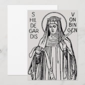 Sint Hildegard van Bingen benedictijnse abdis Kaart (Voorkant / Achterkant)