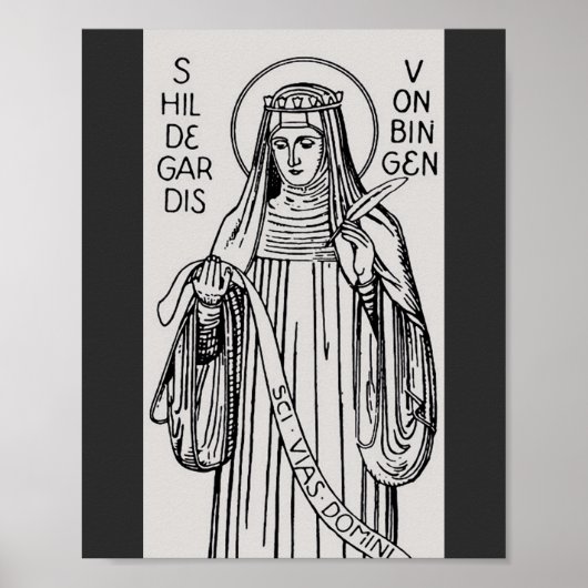 Sint Hildegard van Bingen benedictijnse abdis Poster (Voorkant)
