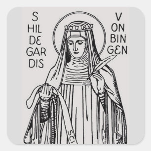 Sint Hildegard van Bingen benedictijnse abdis Vierkante Sticker