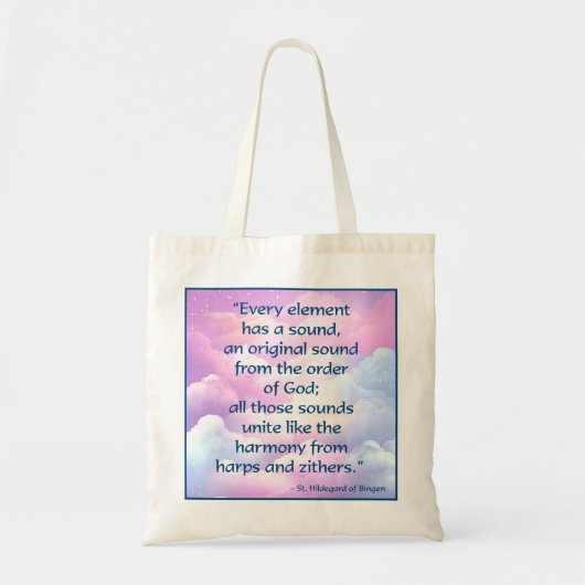 Sint Hildegard van Bingen Quote Canvas tas (Voorkant)