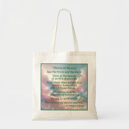 Sint Hildegard van Bingen Quote Canvas tas (Voorkant)