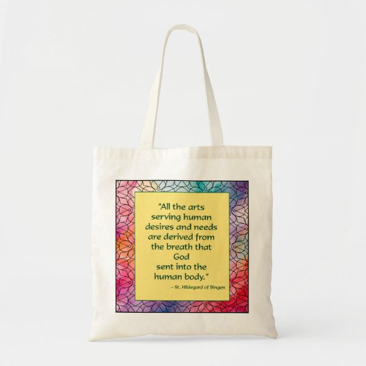 Sint Hildegard van Bingen Quote Canvas tas (Voorkant)