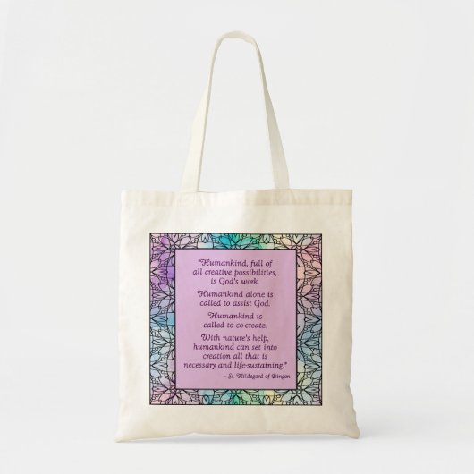 Sint Hildegard van Bingen Quote Canvas tas (Voorkant)