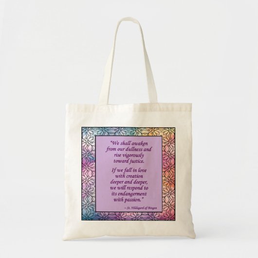 Sint Hildegard van Bingen Quote Canvas tas (Voorkant)