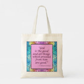 Sint Hildegard van Bingen Quote Canvas tas (Achterkant)