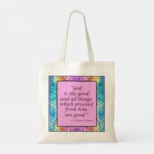 Sint Hildegard van Bingen Quote Canvas tas (Achterkant)