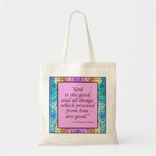 Sint Hildegard van Bingen Quote Canvas tas (Voorkant)