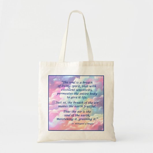 Sint Hildegard van Bingen Quote Canvas tas (Voorkant)