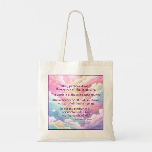 Sint Hildegard van Bingen Quote Canvas tas (Achterkant)