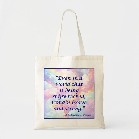 Sint Hildegard van Bingen Quote Canvas tas (Voorkant)