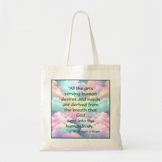 Sint Hildegard van Bingen Quote Canvas tas (Voorkant)