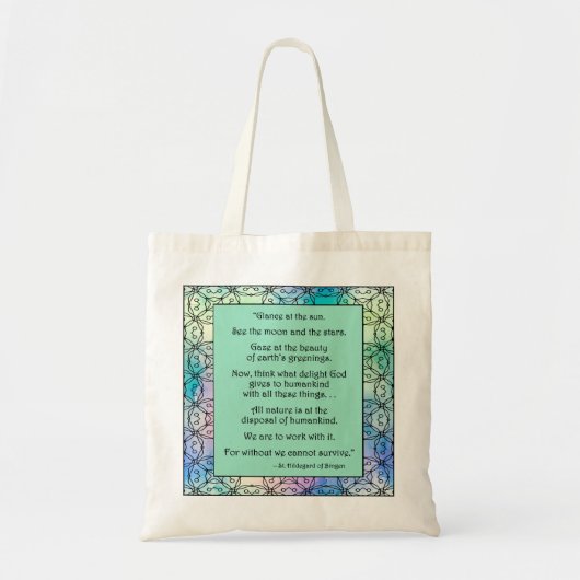Sint Hildegard van Bingen Quote Canvas tas (Voorkant)