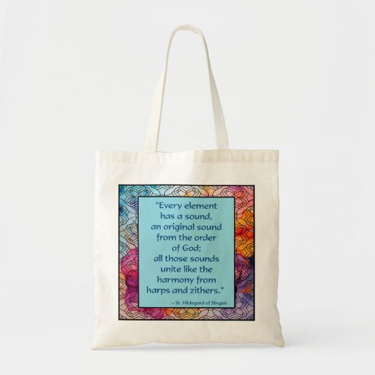 Sint Hildegard van Bingen Quote Canvas tas (Voorkant)