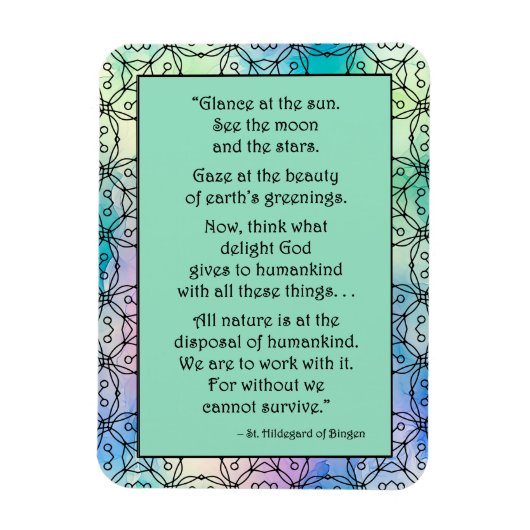 Sint Hildegard van Bingen Quote Magnet Magneet (Verticaal)