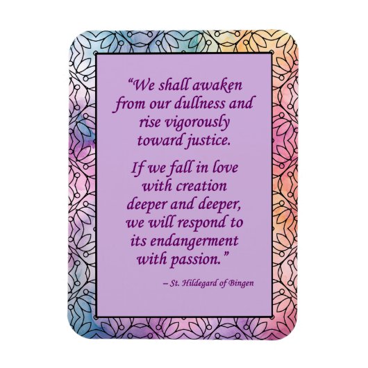 Sint Hildegard van Bingen Quote Magnet Magneet (Verticaal)