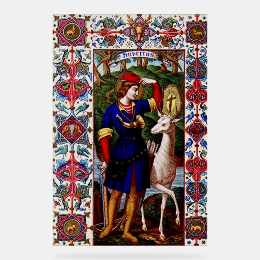 Sint-Hubertus van Luik met het hert Acryl Bord (Voorkant)