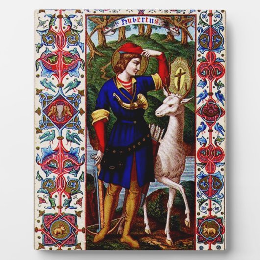 Sint-Hubertus van Luik met het hert Fotoplaat (Voorkant)