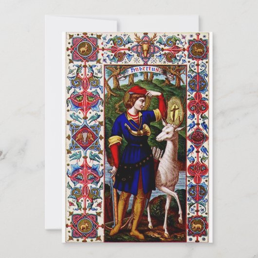 Sint-Hubertus van Luik met het hert Kaart (Voorkant)