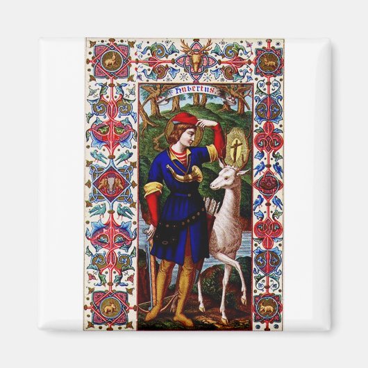 Sint-Hubertus van Luik met het hert  Magneet (Voorkant)