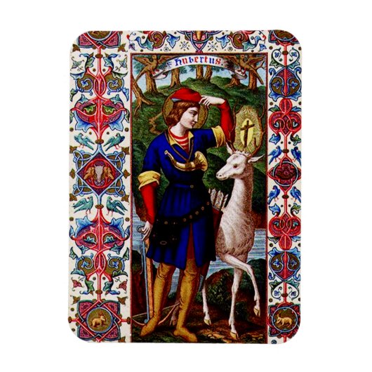Sint-Hubertus van Luik met het hert  Magneet (Verticaal)