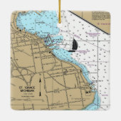 Sint-Ignace MI Nautical Chart Keramisch Ornament (Achterkant)