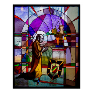 Sint-Ignatius Glas in lood Window High Res Perfect Poster
