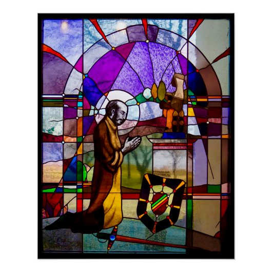 Sint-Ignatius Glas in lood Window High Res Perfect Poster (Voorkant)
