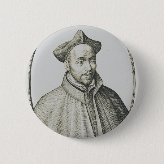 Sint-Ignatius van Loyola Gravure Antieke Kunst Ronde Button 5,7 Cm (Voorkant)