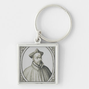 Sint-Ignatius van Loyola Gravure Antieke Kunst Sleutelhanger