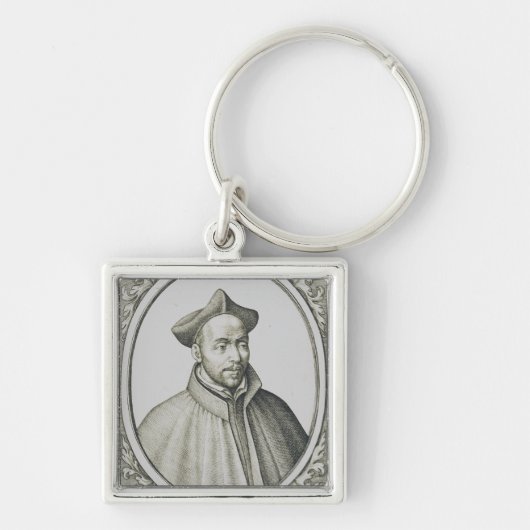 Sint-Ignatius van Loyola Gravure Antieke Kunst Sleutelhanger (Voorkant)
