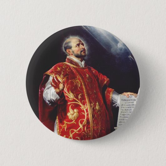 Sint-Ignatius van Loyola Ronde Button 5,7 Cm (Voorkant)