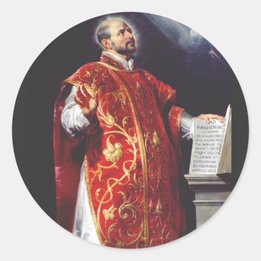 Sint-Ignatius van Loyola Ronde Sticker (Voorkant)